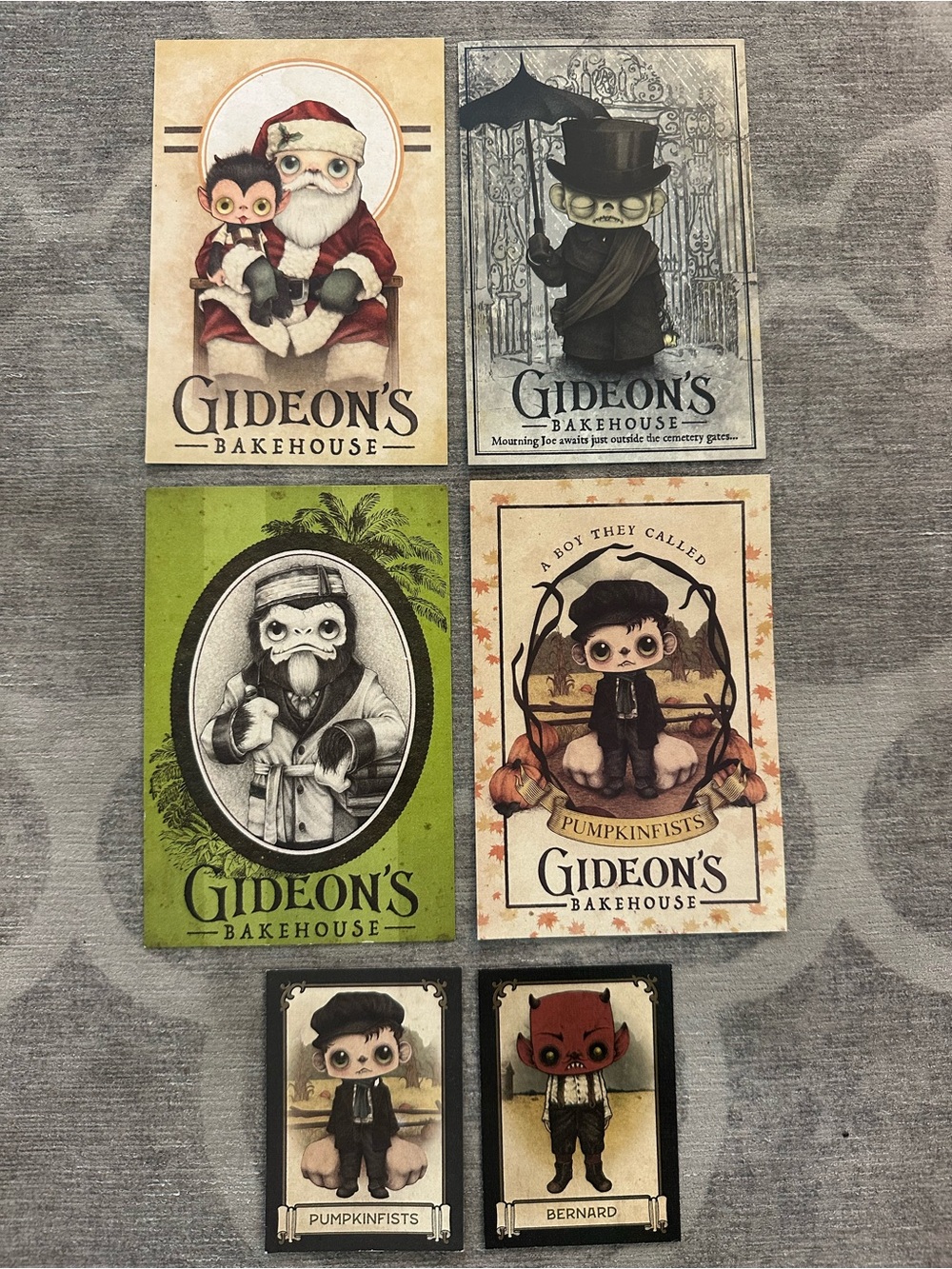 Gideon’s Bakehouse (4) menus & (2) Collector cards